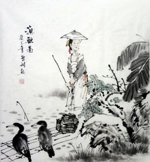 Chinese Ethnic Minority Painting,50cm x 50cm,3813004-x