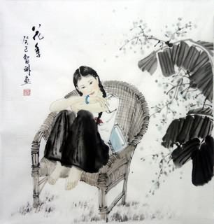 Chinese Ethnic Minority Painting,50cm x 50cm,3813005-x