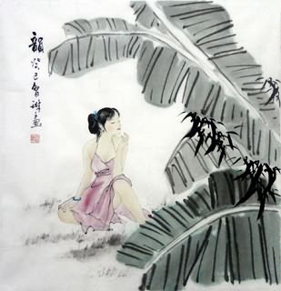 Chinese Ethnic Minority Painting,50cm x 50cm,3813010-x