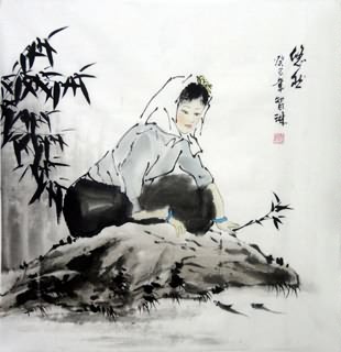 Chinese Ethnic Minority Painting,50cm x 50cm,3813016-x