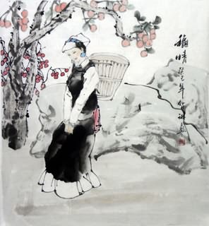 Chinese Ethnic Minority Painting,50cm x 50cm,3813017-x