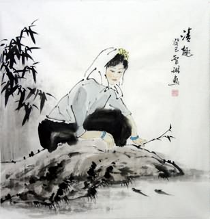 Chinese Ethnic Minority Painting,50cm x 50cm,3813018-x