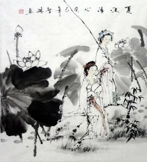 Chinese Ethnic Minority Painting,50cm x 50cm,3813019-x