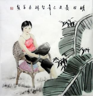Chinese Ethnic Minority Painting,50cm x 50cm,3813022-x