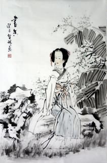 Chinese Ethnic Minority Painting,69cm x 46cm,3813035-x