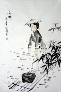 Chinese Ethnic Minority Painting,69cm x 46cm,3813037-x