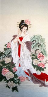 Chinese Famous Four Beauties Painting,66cm x 136cm,3082029-x