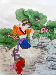 Chinese Famous Four Beauties Painting,30cm x 40cm,3336017-x