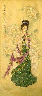Chinese Famous Four Beauties Painting,40cm x 80cm,3336024-x