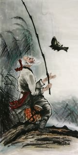 Chinese Fishman Farmer Painting,69cm x 138cm,3348013-x