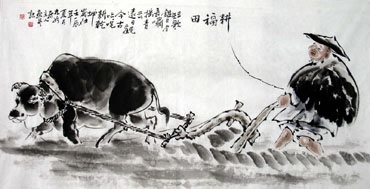 Chinese Fishman Farmer Painting,69cm x 138cm,3546044-x