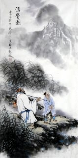 Chinese Fishman Farmer Painting,50cm x 100cm,3711047-x