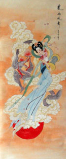Chinese Flying Apsaras Painting,48cm x 114cm,3336003-x