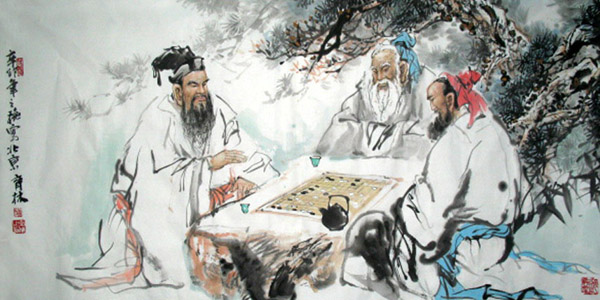 Gao Shi Play Chess Tea Song,69cm x 138cm(27〃 x 54〃),3447021-z