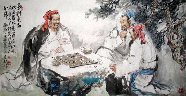 Gao Shi Play Chess Tea Song,69cm x 138cm(27〃 x 54〃),3447097-z
