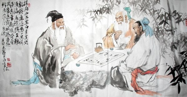 Gao Shi Play Chess Tea Song,69cm x 138cm(27〃 x 54〃),3447103-z