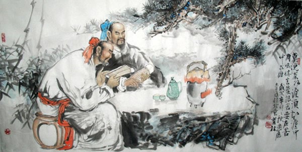 Gao Shi Play Chess Tea Song,69cm x 138cm(27〃 x 54〃),3447109-z