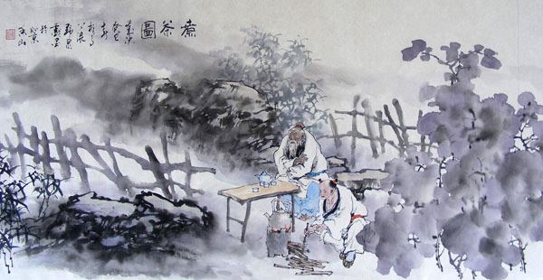 Gao Shi Play Chess Tea Song,50cm x 100cm(19〃 x 39〃),3711085-z
