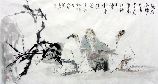 Gao Shi Play Chess Tea Song,69cm x 138cm(27〃 x 54〃),3728005-z