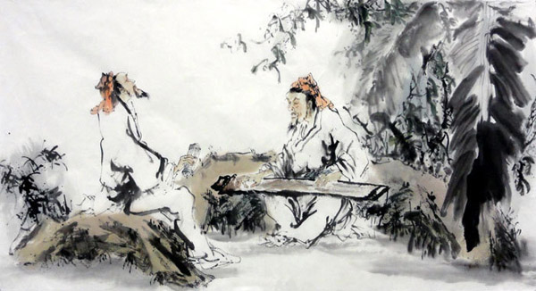 Gao Shi Play Chess Tea Song,66cm x 130cm(26〃 x 51〃),3763008-z