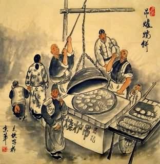 Chinese Genre Painting,66cm x 66cm,3678003-x