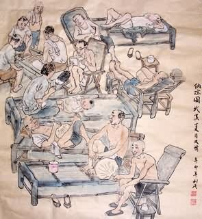 Chinese Genre Painting,74cm x 86cm,3679012-x