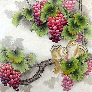 Chinese Grape Painting,66cm x 66cm,2387016-x