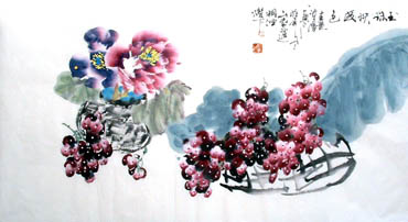 Chinese Grape Painting,50cm x 100cm,2556004-x