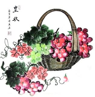 Chinese Grape Painting,69cm x 69cm,2558001-x