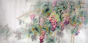 Chinese Grape Painting,66cm x 136cm,2574031-x