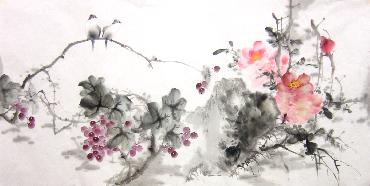 Chinese Grape Painting,66cm x 136cm,yh21101008-x
