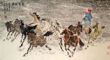 Chinese Horse Painting,70cm x 130cm,41093007-x