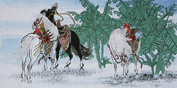 Chinese Horse Painting,68cm x 136cm,4671005-x