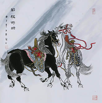 Chinese Horse Painting,68cm x 68cm,4671008-x