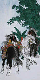 Chinese Horse Painting,68cm x 136cm,4671012-x