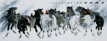 Chinese Horse Painting,70cm x 180cm,4671024-x