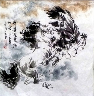 Chinese Horse Painting,68cm x 68cm,4695057-x