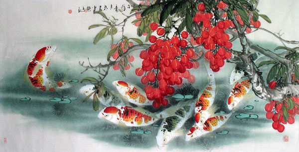 Koi Fish,68cm x 136cm(27〃 x 54〃),2327020-z