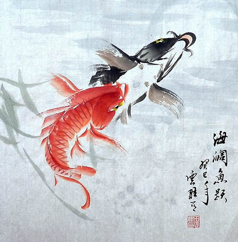 Koi Fish,50cm x 50cm(19〃 x 19〃),tys21113013-z
