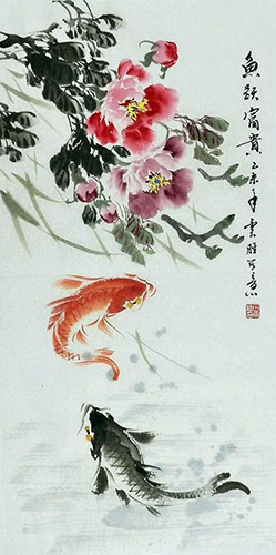 Koi Fish,50cm x 100cm(19〃 x 39〃),tys21113015-z