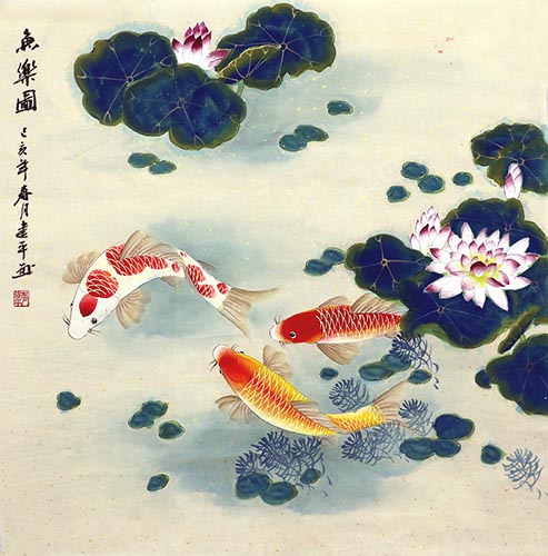 Koi Fish,68cm x 68cm(27〃 x 27〃),zjp21110006-z