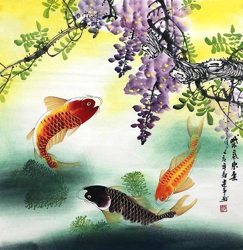 Koi Fish,68cm x 68cm(27〃 x 27〃),zjp21110007-z