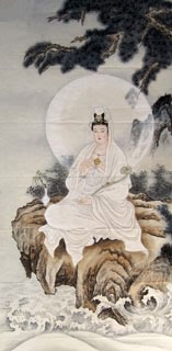 Chinese Kuan Yin Painting,66cm x 136cm,3082007-x