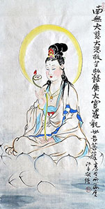 Chinese Kuan Yin Painting,50cm x 100cm,xhjs31118023-x