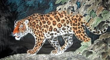 Chinese Leopard Painting,97cm x 180cm,4486005-x