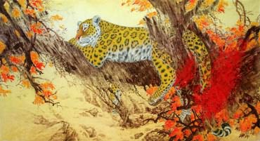 Chinese Leopard Painting,90cm x 180cm,4682017-x