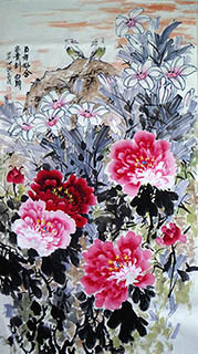 Chinese Lily Painting,80cm x 144cm,2695044-x