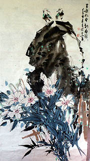 Chinese Lily Painting,80cm x 144cm,2695045-x