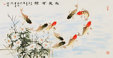 Chinese Lily Painting,68cm x 136cm,mh21175007-x