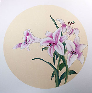 Chinese Lily Painting,30cm x 40cm,nx21170003-x